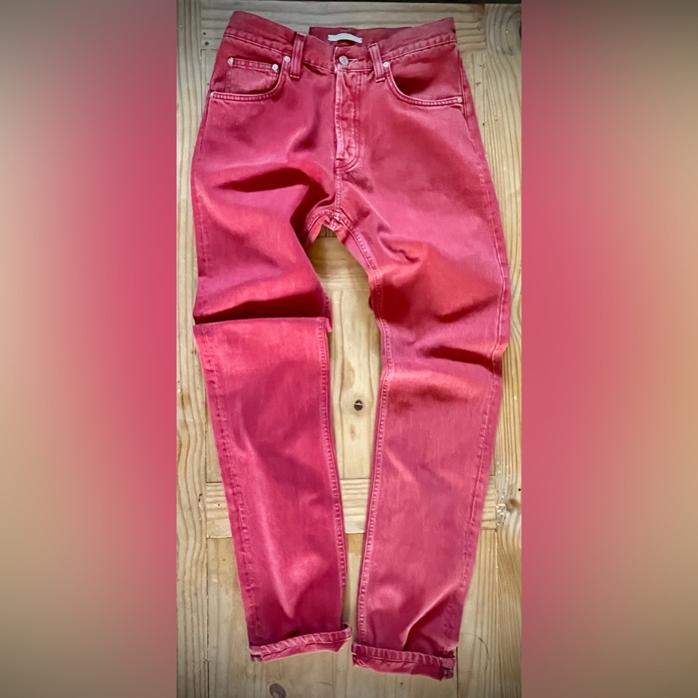 Men’s / Women’s Unisex Red Stonewashed Slim Fit 5 pocket, HELMUT LANG Jeans